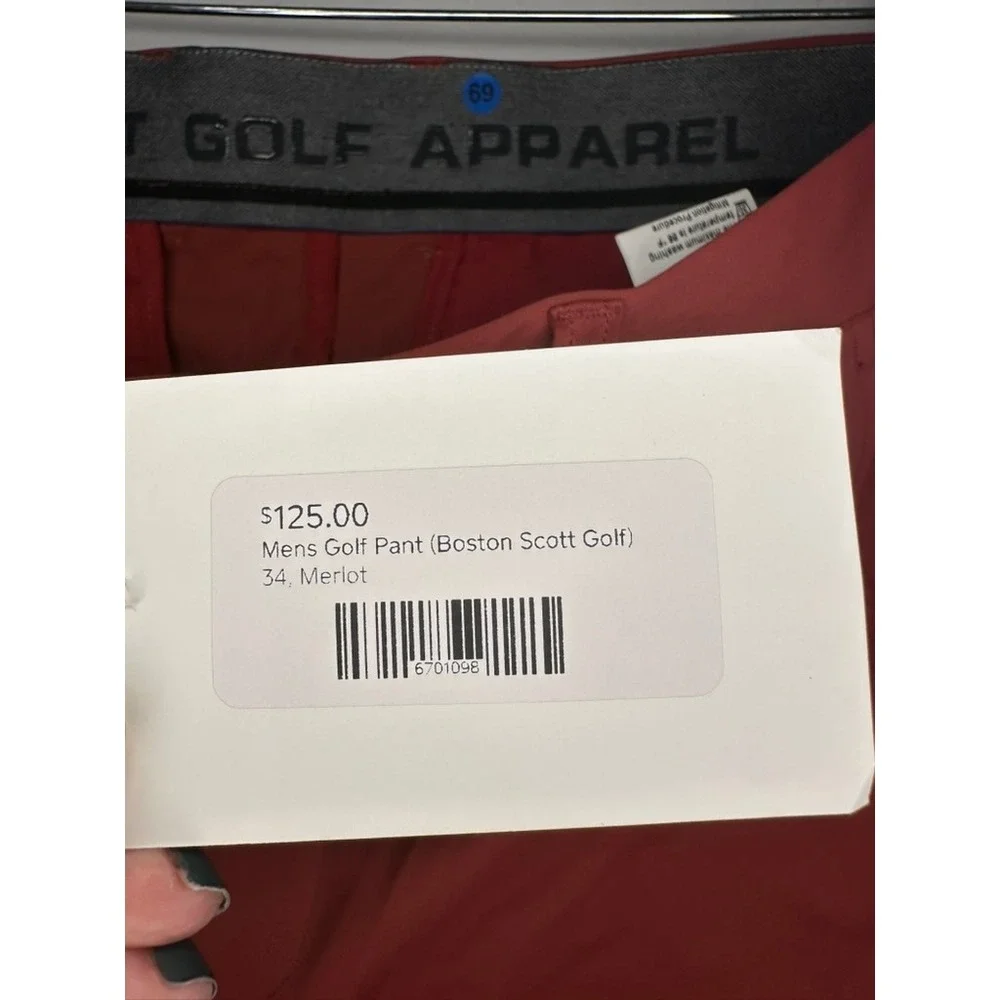 B. Scott Golf Apparel‎ Mens Tech Golf Pants Merlot 34/33 Comfort Stretch NWT